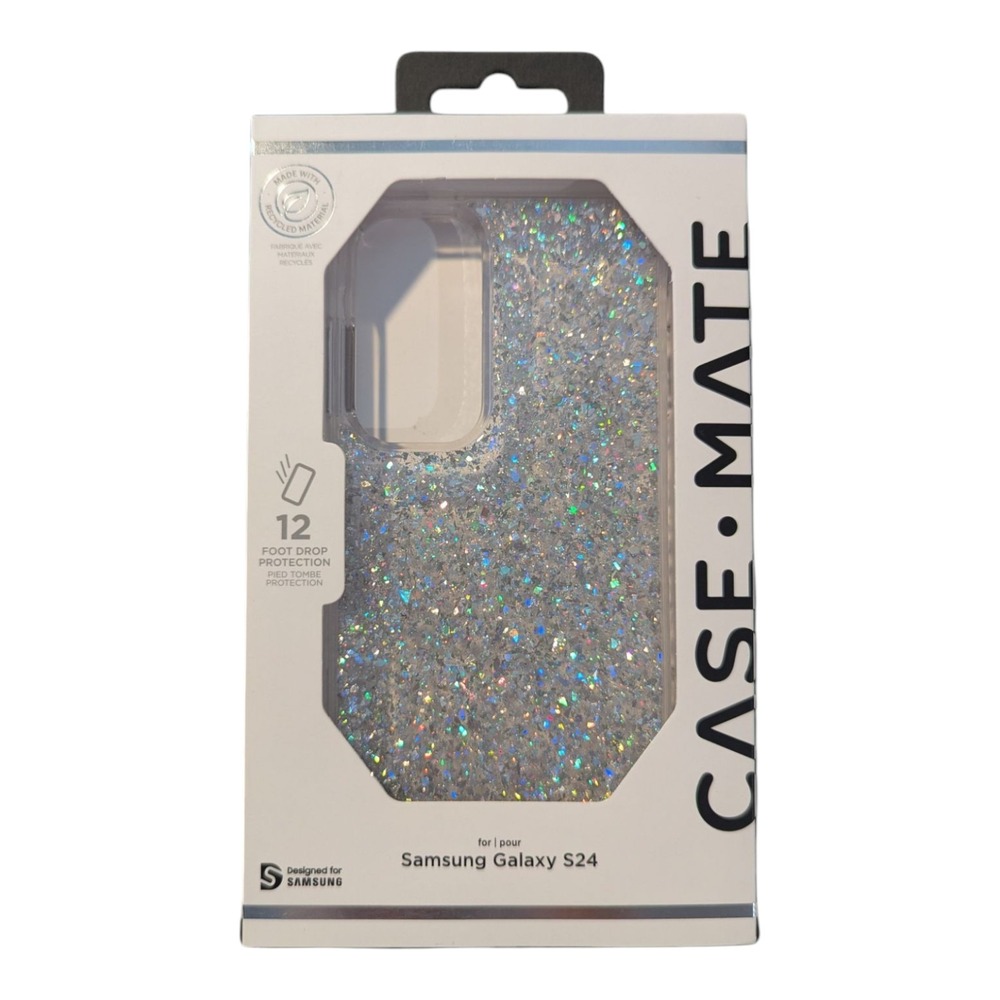 E5. Case-Mate Twinkle Disco Case for Samsung Galaxy S24 - Silver Glitter‎